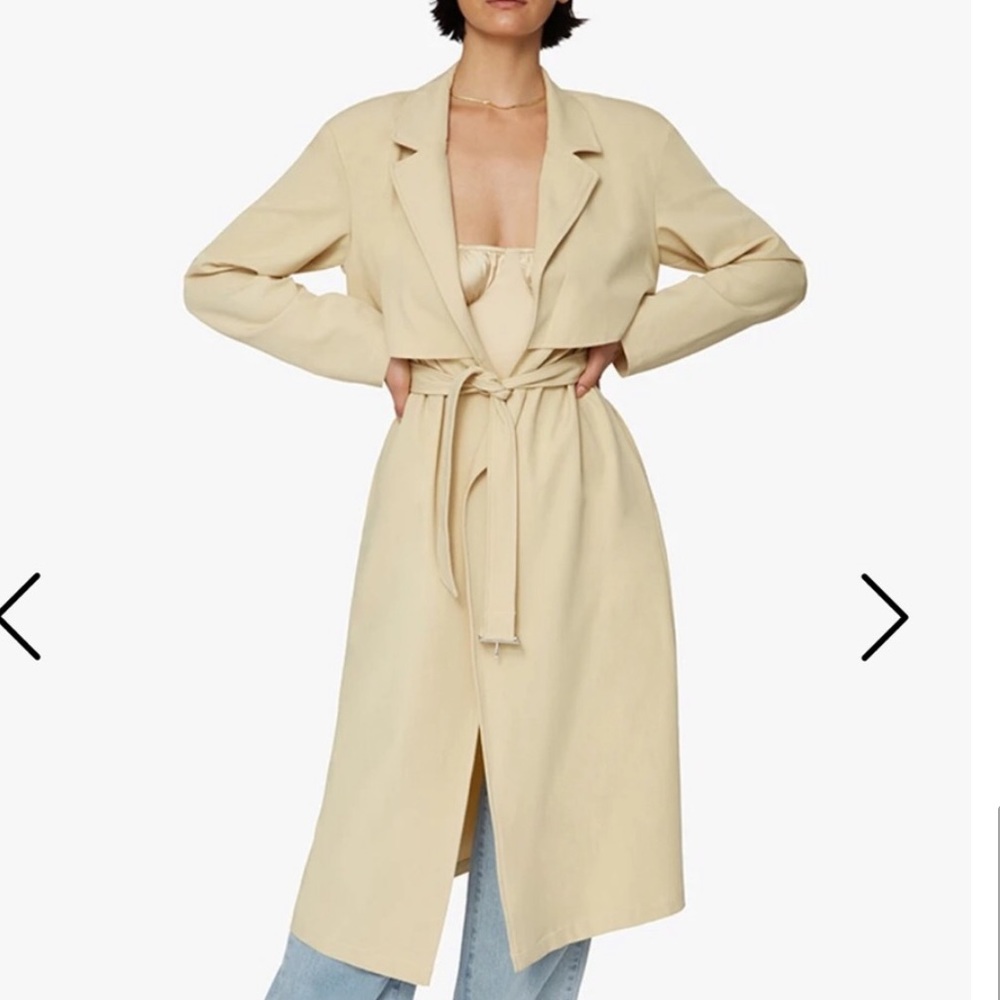 Danielle Bernstein weworewhat Long trench coat in taupe - Picture 7 of 9